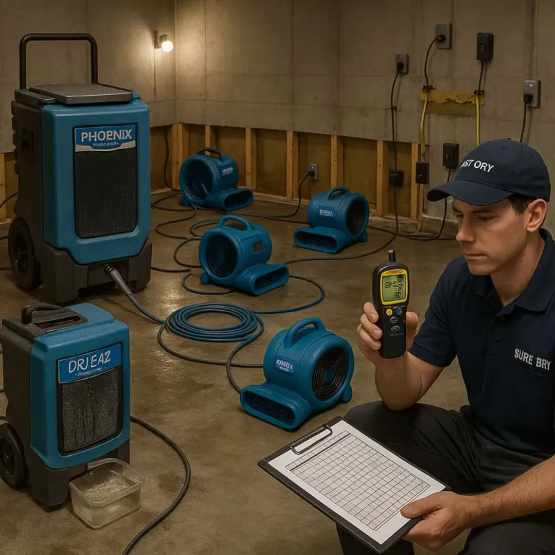 Structural Drying and Dehumidification process in Fairview, TN